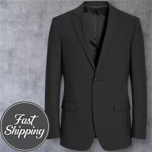 $425 BAR III 38L Men’s Skinny fit Black Wool Blazer Sport Coat Two Button Jacket